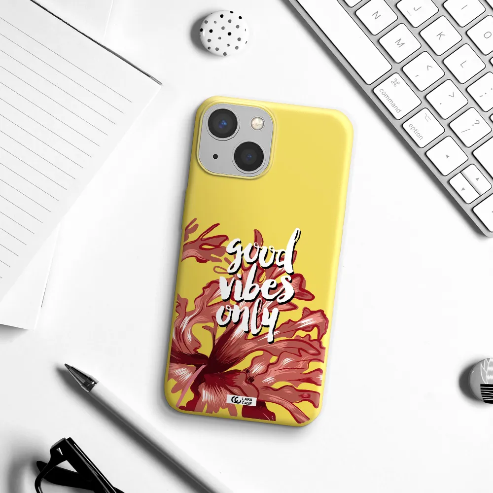 Tropical Vibes Red Apple iPhone 13 Silicone canary yellow Case