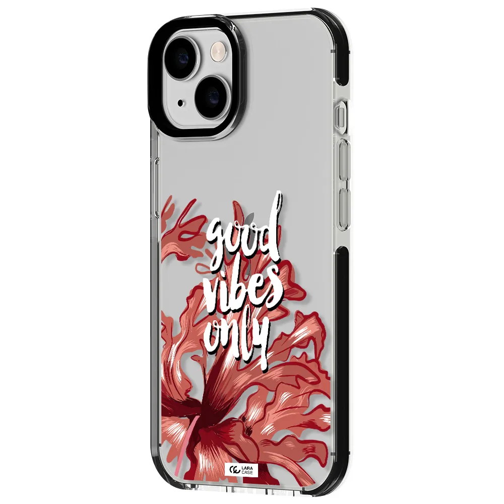 Tropical Vibes Red Apple iPhone 14 impact black border Case