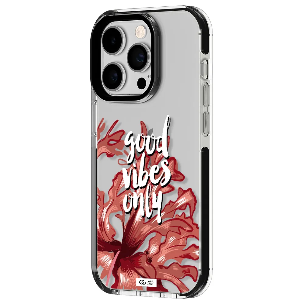 Tropical Vibes Red Apple iPhone 14 pro impact black border Case