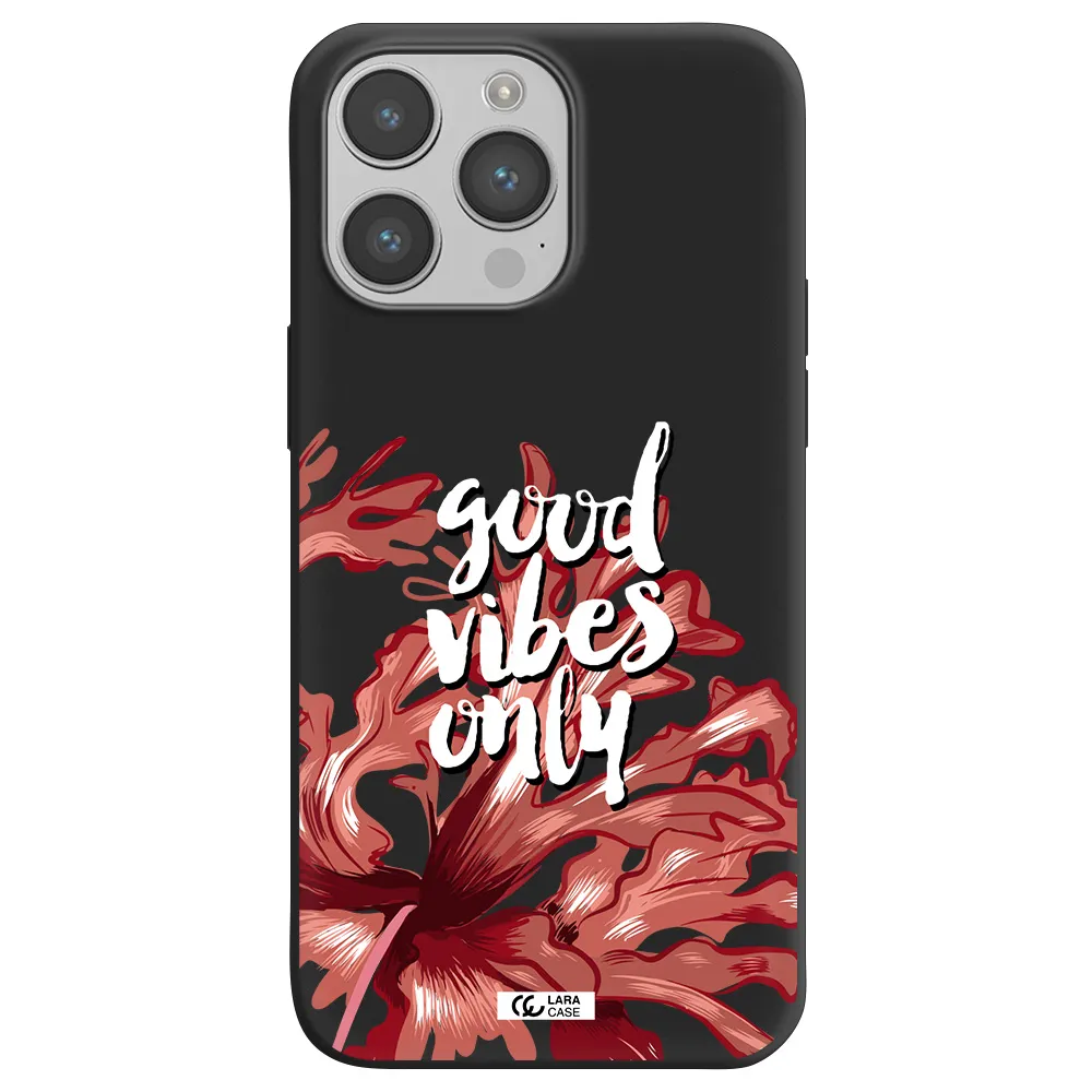 Tropical Vibes Red Apple iPhone 14 pro max Silicone black Case