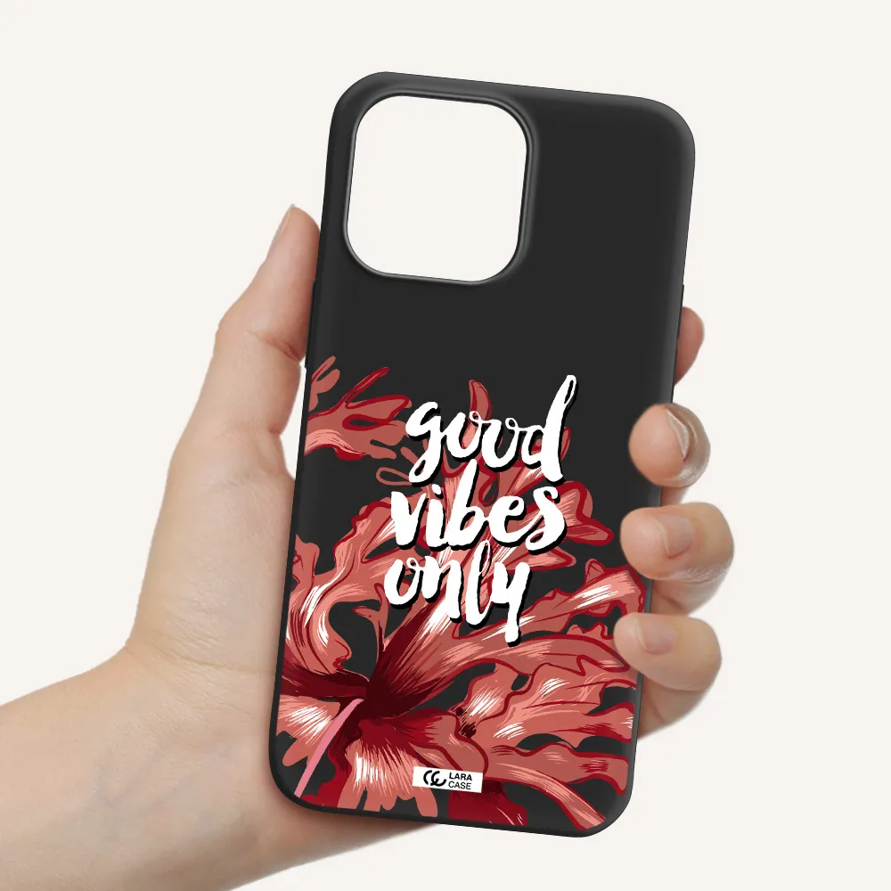 Tropical Vibes Red Apple iPhone 14 pro max Silicone black Case