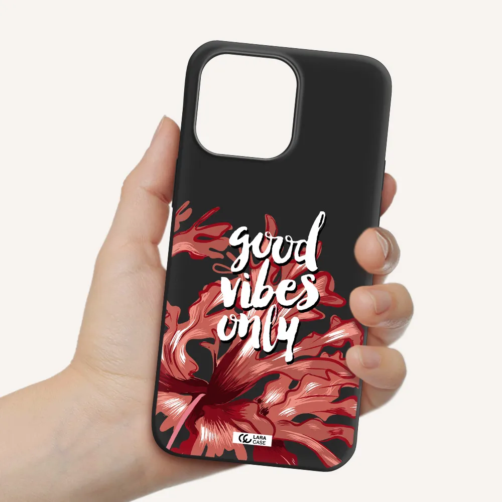 Tropical Vibes Red Apple iPhone 14 pro Silicone black Case