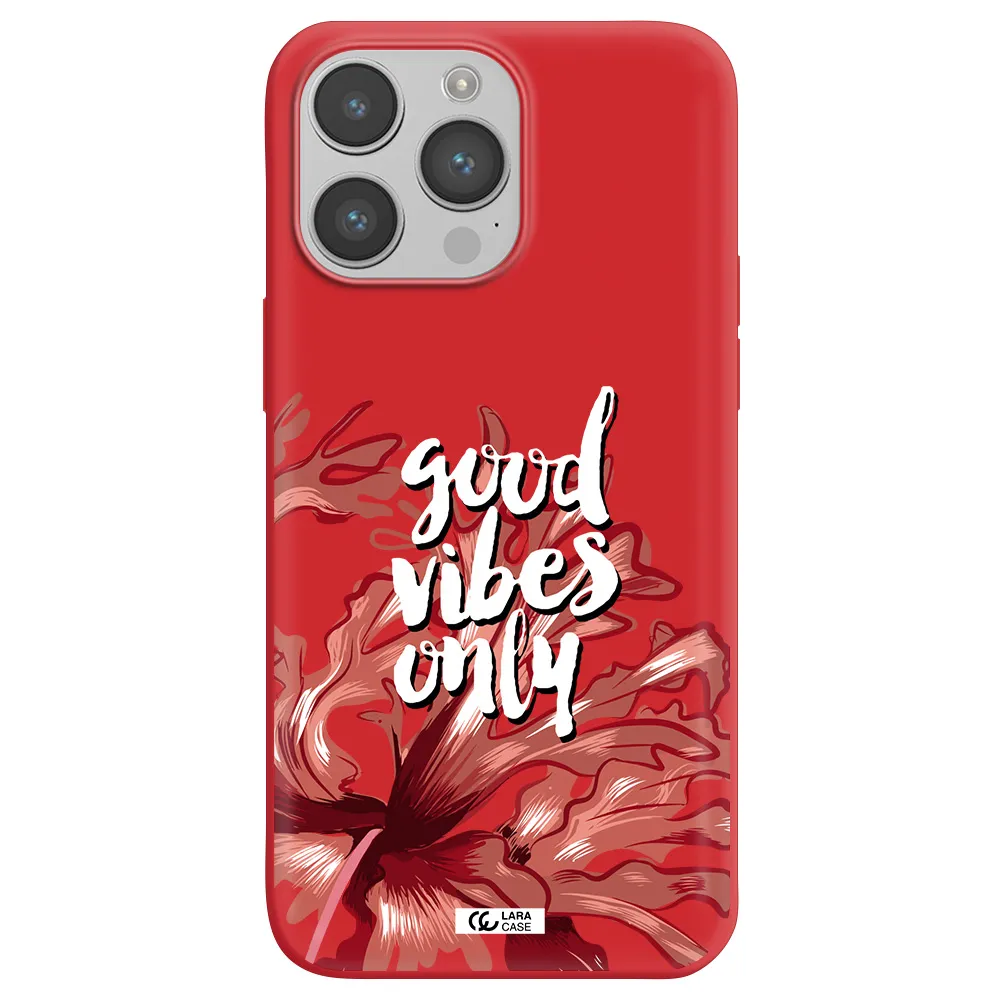 Tropical Vibes Red Apple iPhone 14 pro Silicone Imperial Red Case