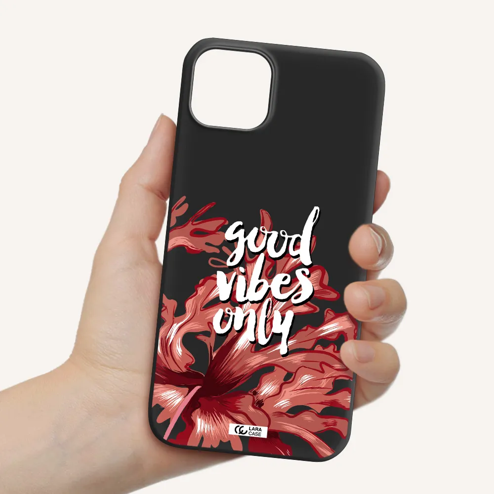 Tropical Vibes Red Apple iPhone 14 Silicone black Case