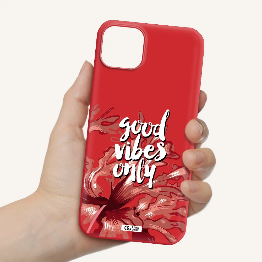 Tropical Vibes Red Apple iPhone 14 Silicone Imperial Red Case