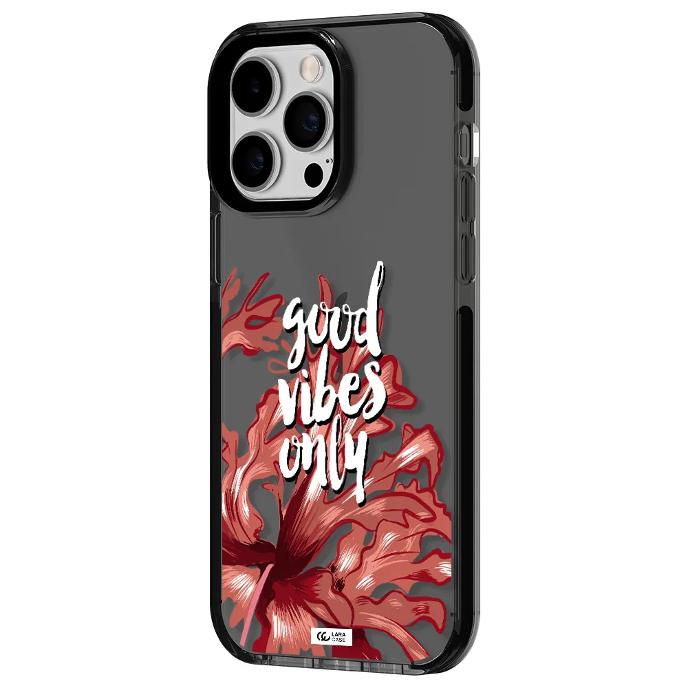 Tropical Vibes Red Apple iPhone 15 Pro Max impact Smoke Black Case