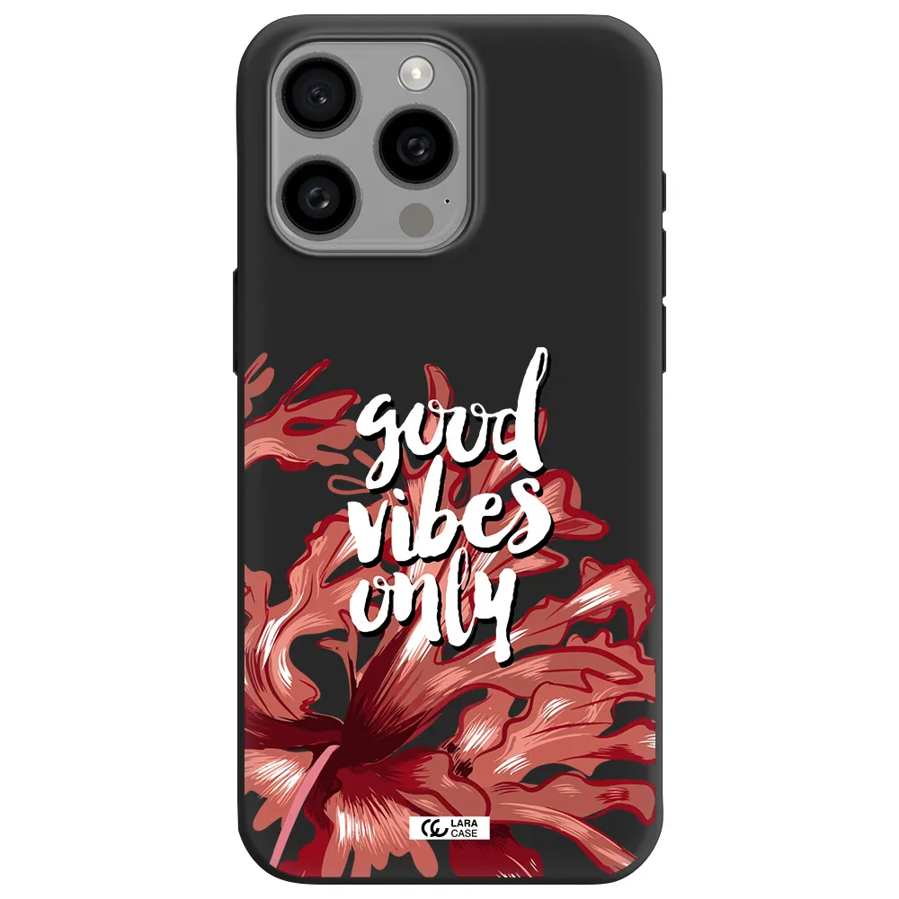 Tropical Vibes Red Apple Iphone 15 Pro max Silicone black Case