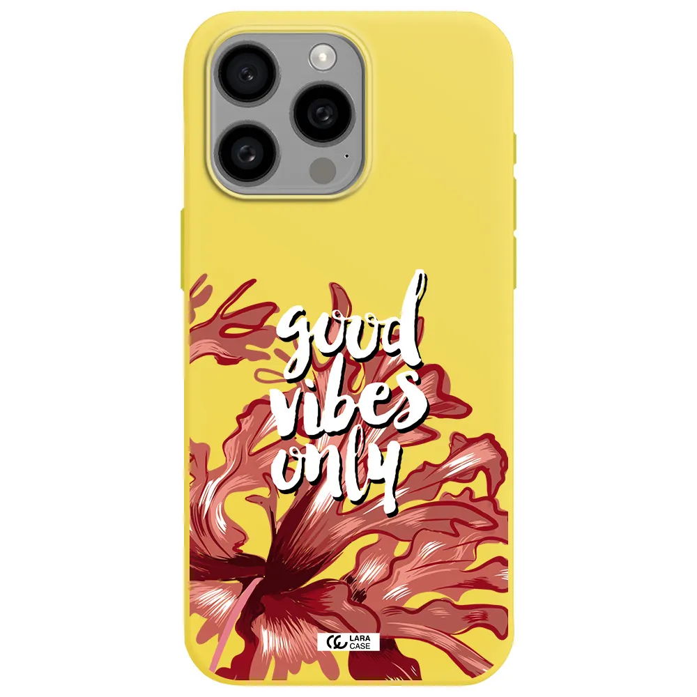 Tropical Vibes Red Apple Iphone 15 Pro max Silicone canary yellow Case
