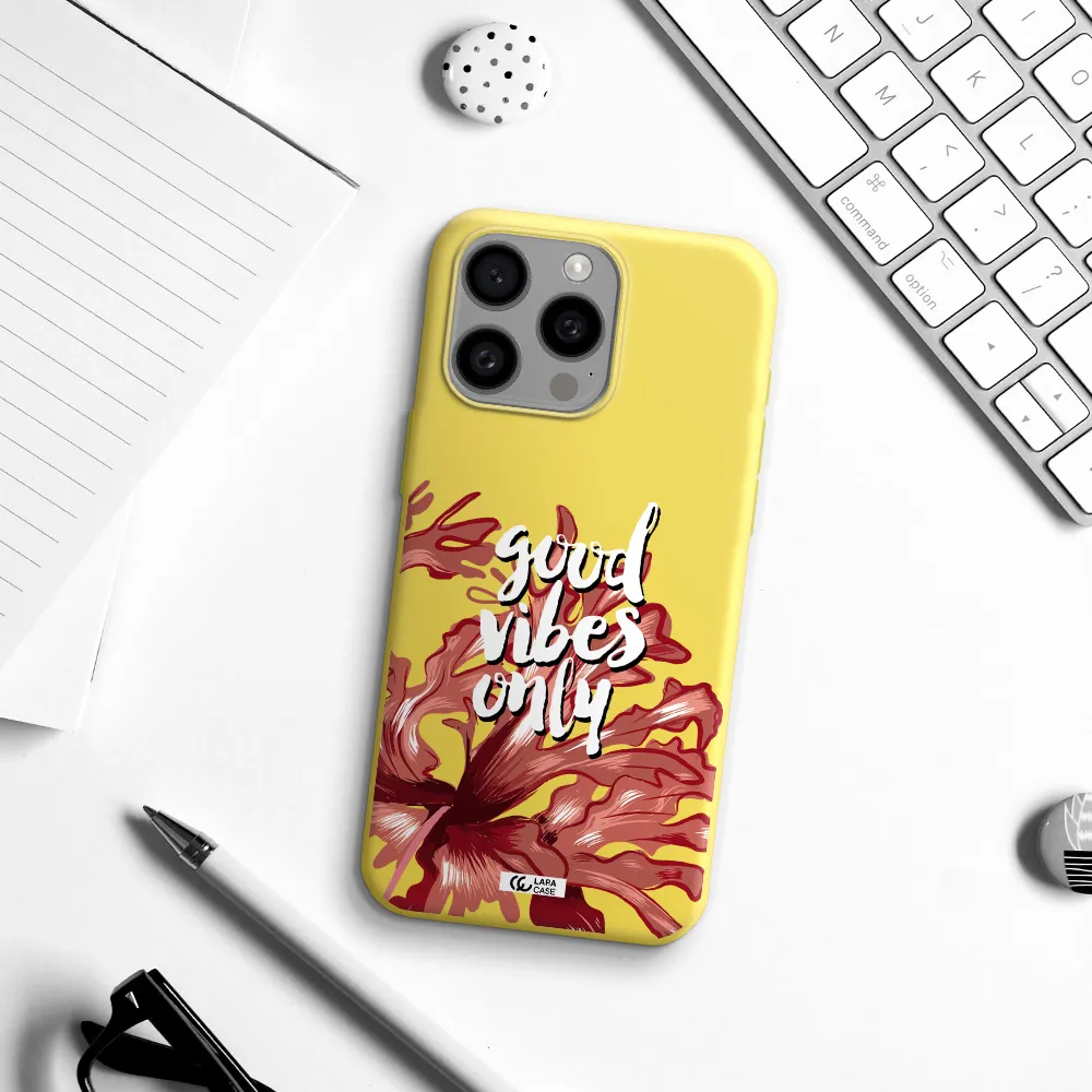 Tropical Vibes Red Apple Iphone 15 Pro max Silicone canary yellow Case