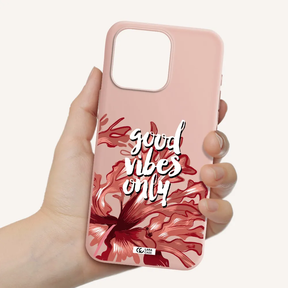 Tropical Vibes Red Apple Iphone 15 Pro max Silicone pastel pink Case