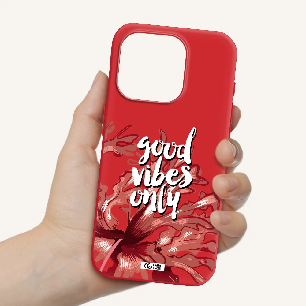 Tropical Vibes Red Apple Iphone 15 Pro Silicone Imperial Red Case