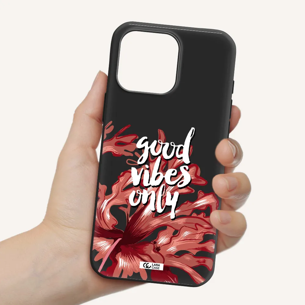 Tropical Vibes Red Apple Iphone 16 Pro Max Silicone Black Case