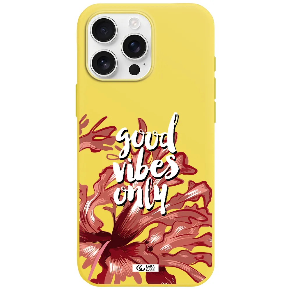 Tropical Vibes Red Apple Iphone 16 Pro Max Silicone Canary Yellow Case