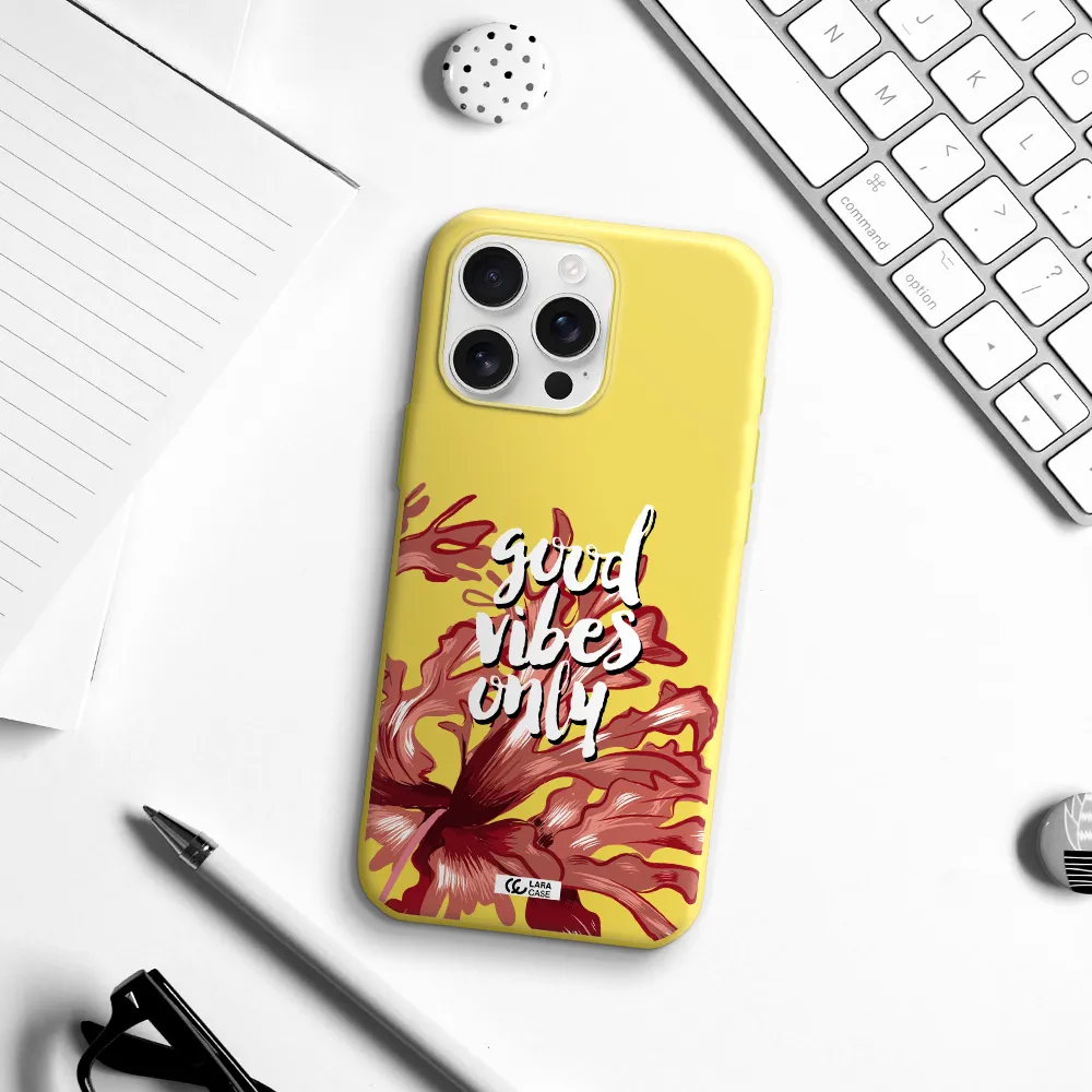 Tropical Vibes Red Apple Iphone 16 Pro Max Silicone Canary Yellow Case
