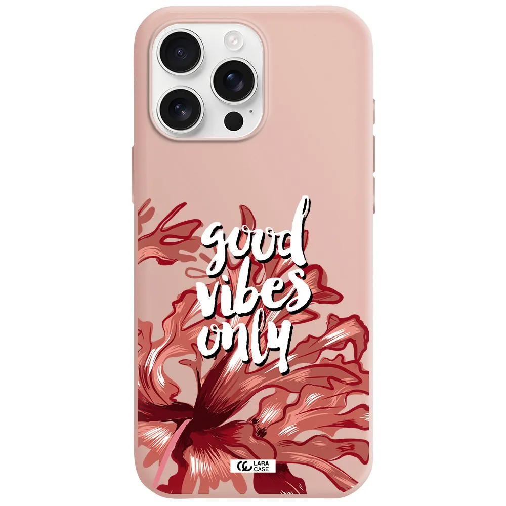 Tropical Vibes Red Apple Iphone 16 Pro Max Silicone Pastel Pink Case