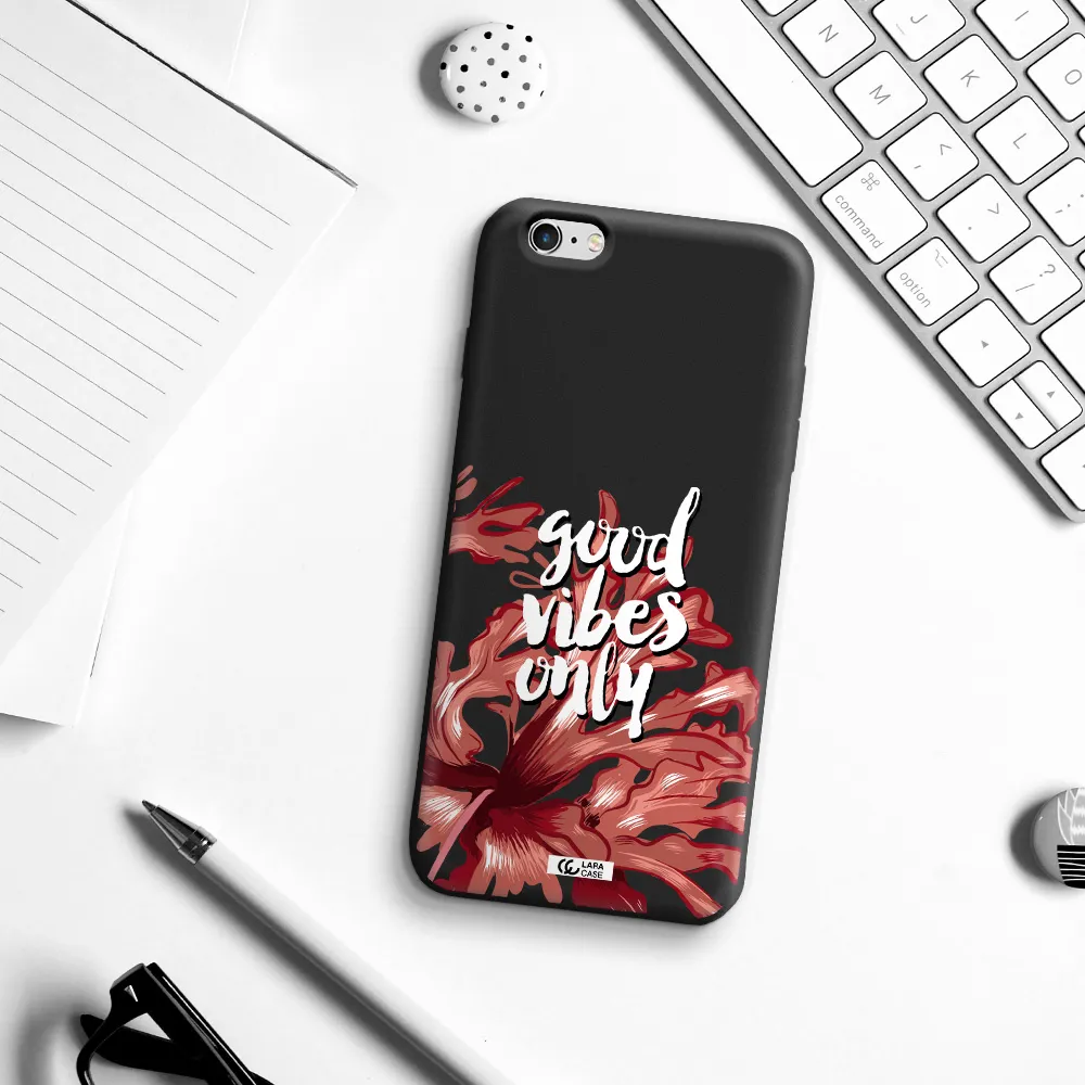Tropical Vibes Red Apple iPhone 6 plus Silicone black Case