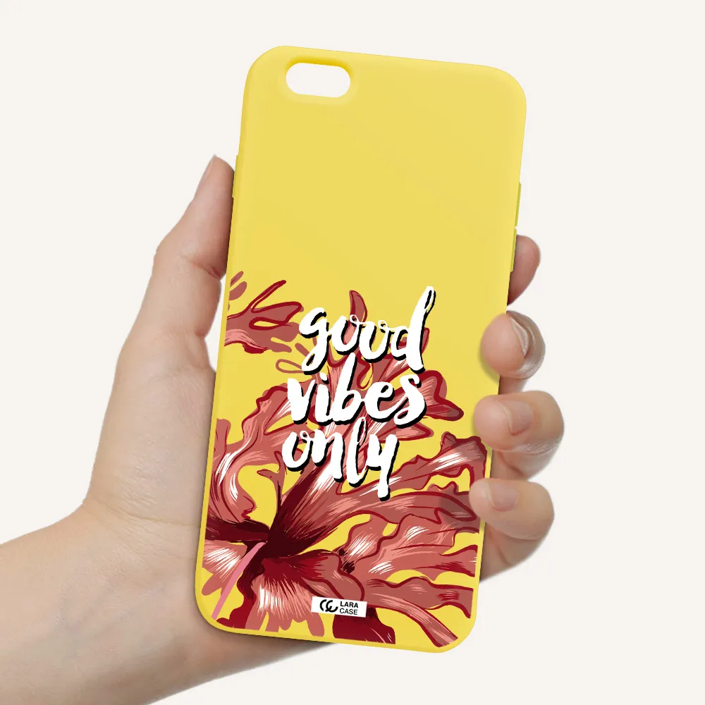 Tropical Vibes Red Apple iPhone 6 plus Silicone canary yellow Case