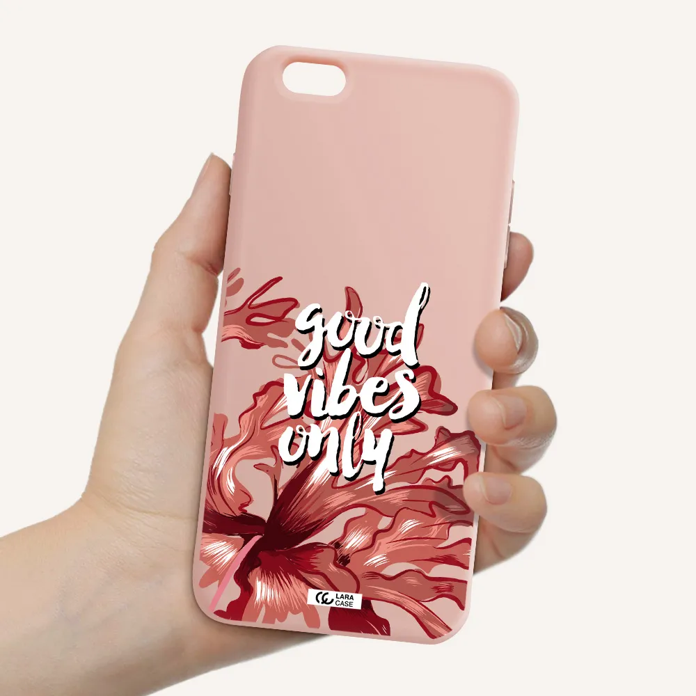 Tropical Vibes Red Apple iPhone 6 plus Silicone pastel pink Case