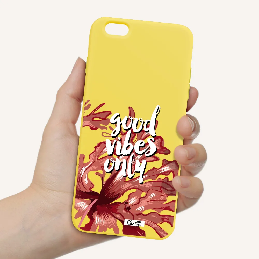Tropical Vibes Red Apple iPhone 6 s plus Silicone canary yellow Case
