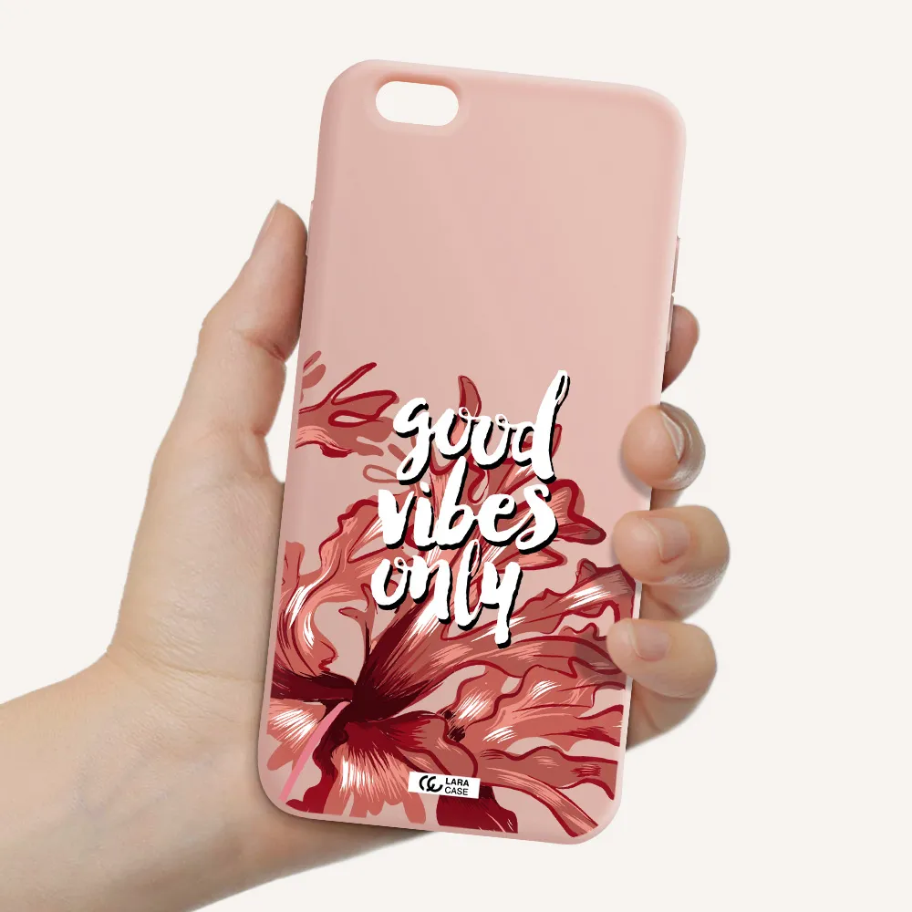 Tropical Vibes Red Apple iPhone 6 s plus Silicone pastel pink Case