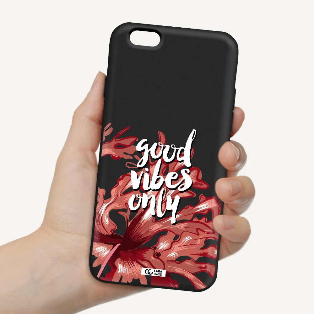 Tropical Vibes Red Apple iPhone 6 Silicone black Case