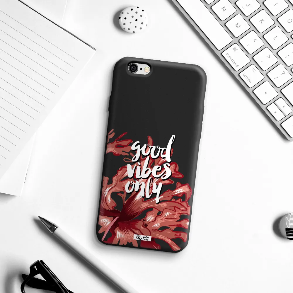 Tropical Vibes Red Apple iPhone 6 Silicone black Case