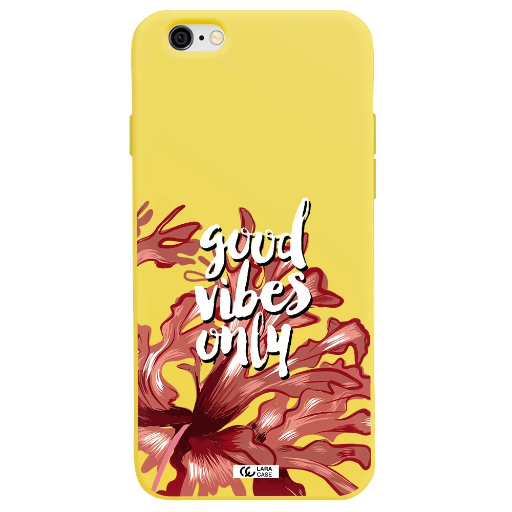 Tropical Vibes Red Apple iPhone 6 Silicone canary yellow Case