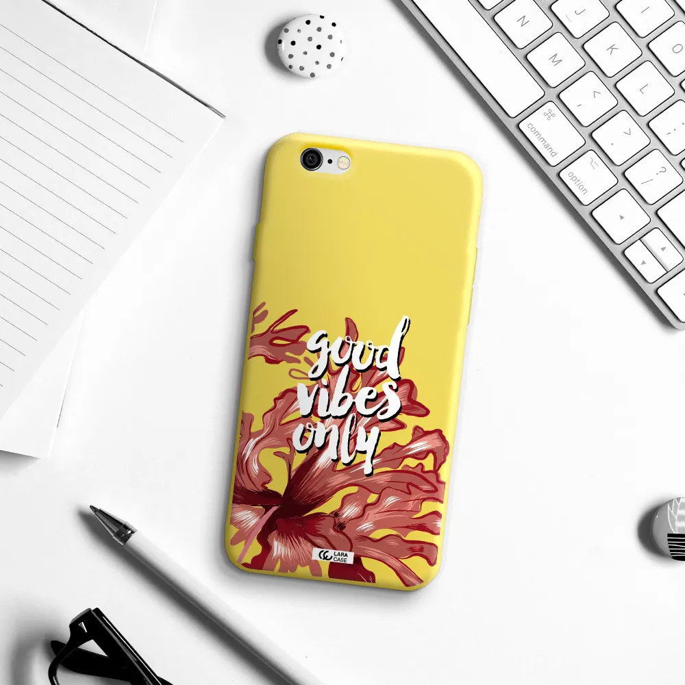 Tropical Vibes Red Apple iPhone 6 Silicone canary yellow Case