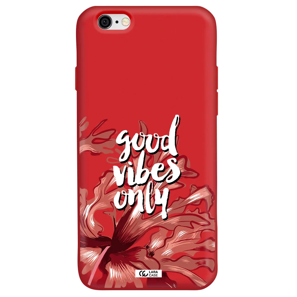 Tropical Vibes Red Apple iPhone 6 Silicone Imperial Red Case