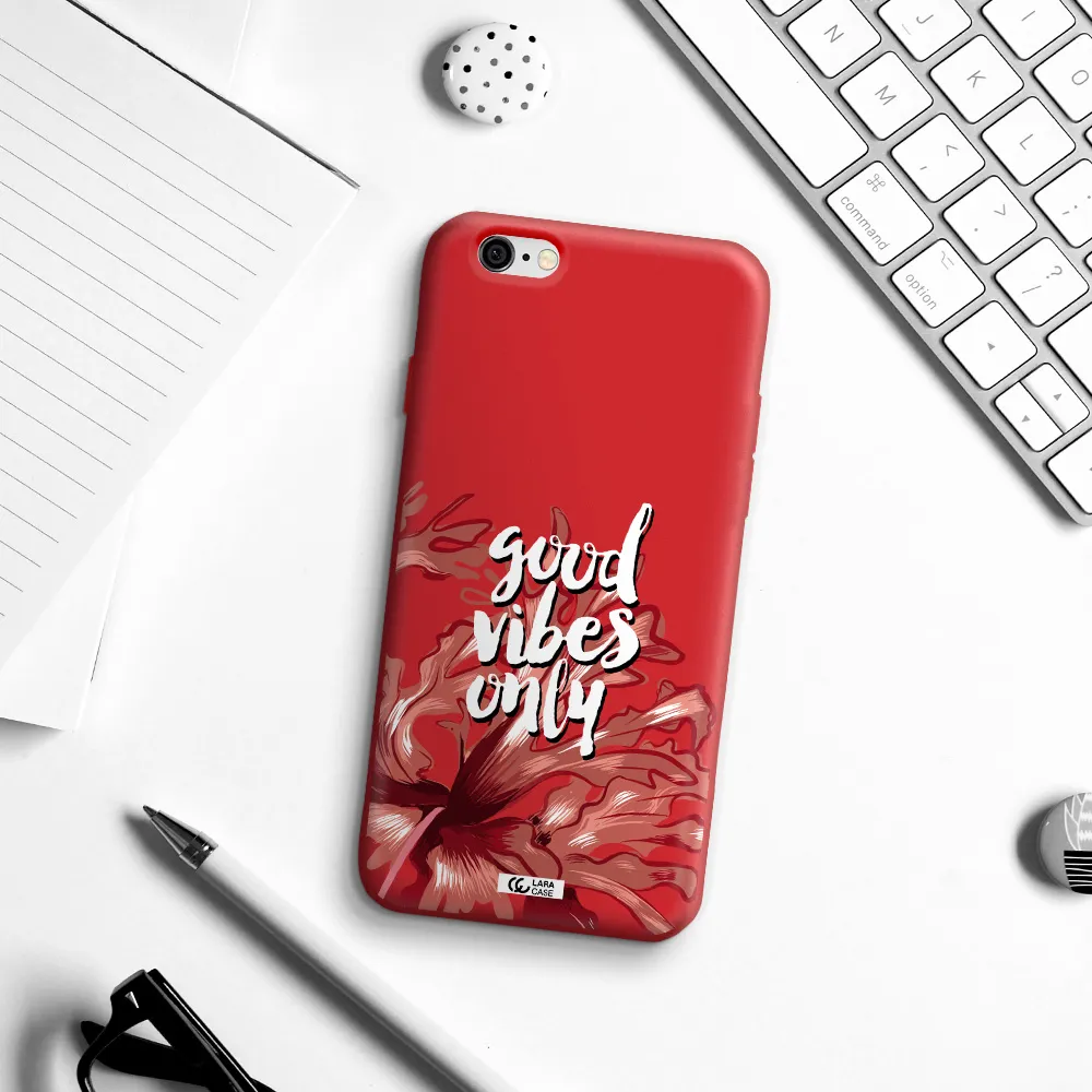 Tropical Vibes Red Apple iPhone 6 Silicone Imperial Red Case