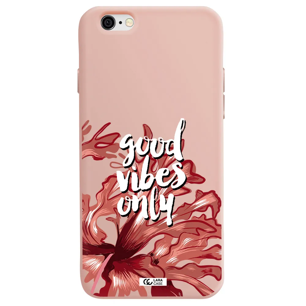 Tropical Vibes Red Apple iPhone 6 Silicone pastel pink Case
