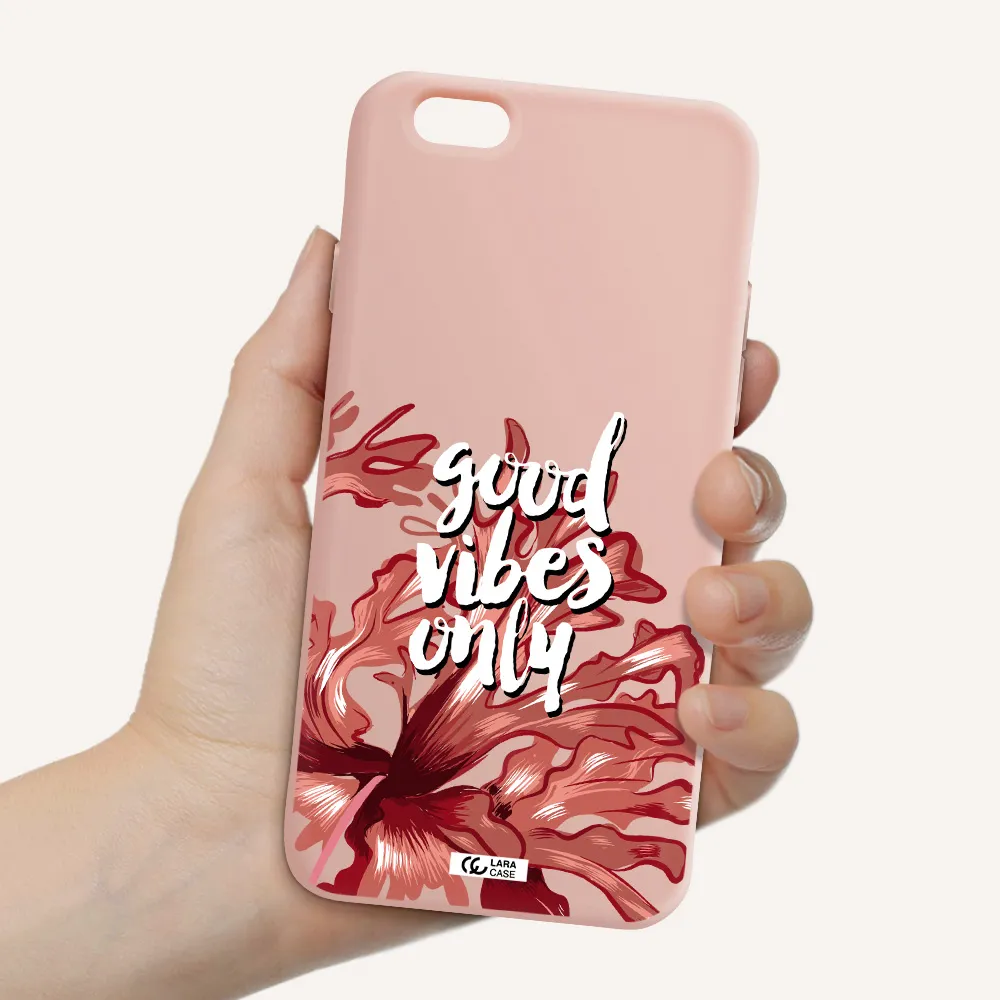 Tropical Vibes Red Apple iPhone 6 Silicone pastel pink Case