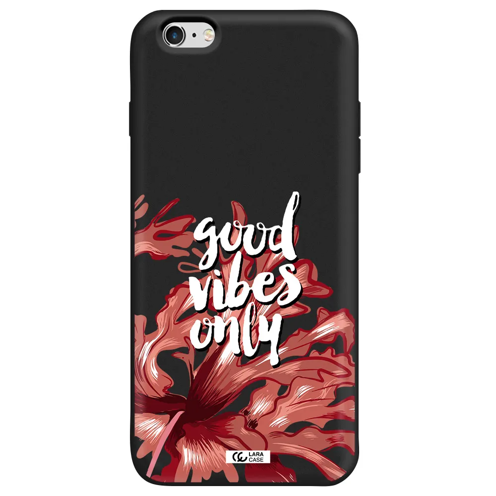 Tropical Vibes Red Apple iPhone 6S Silicone black Case
