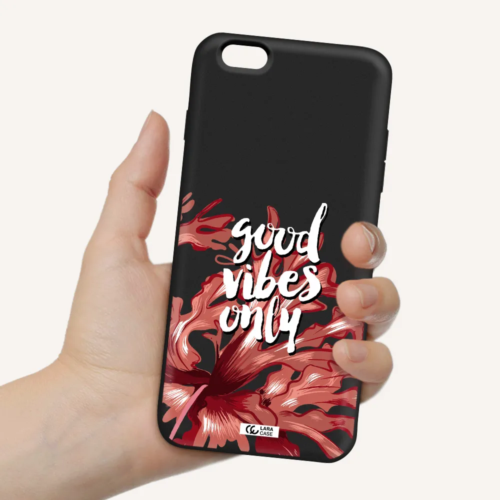Tropical Vibes Red Apple iPhone 6S Silicone black Case