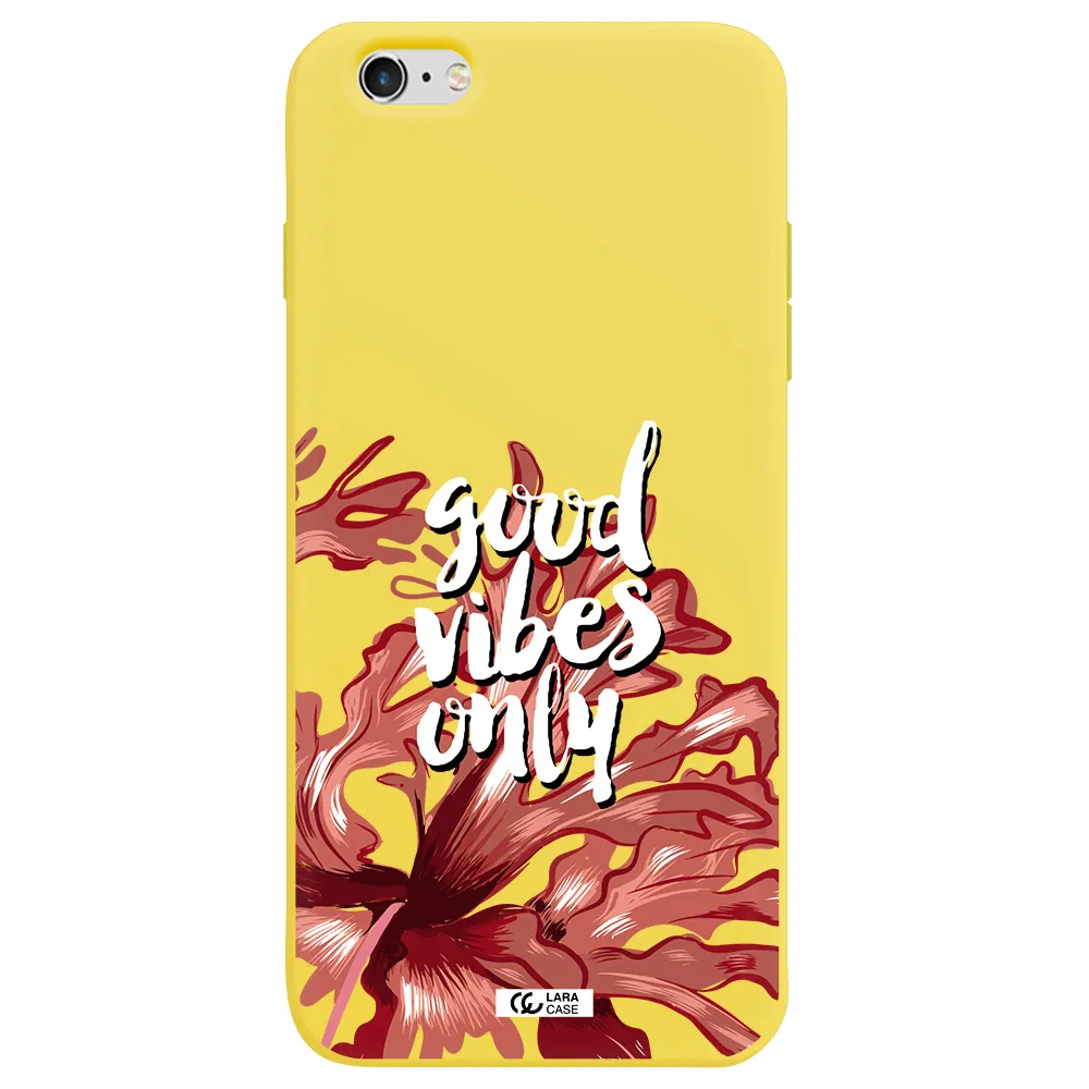 Tropical Vibes Red Apple iPhone 6S Silicone canary yellow Case