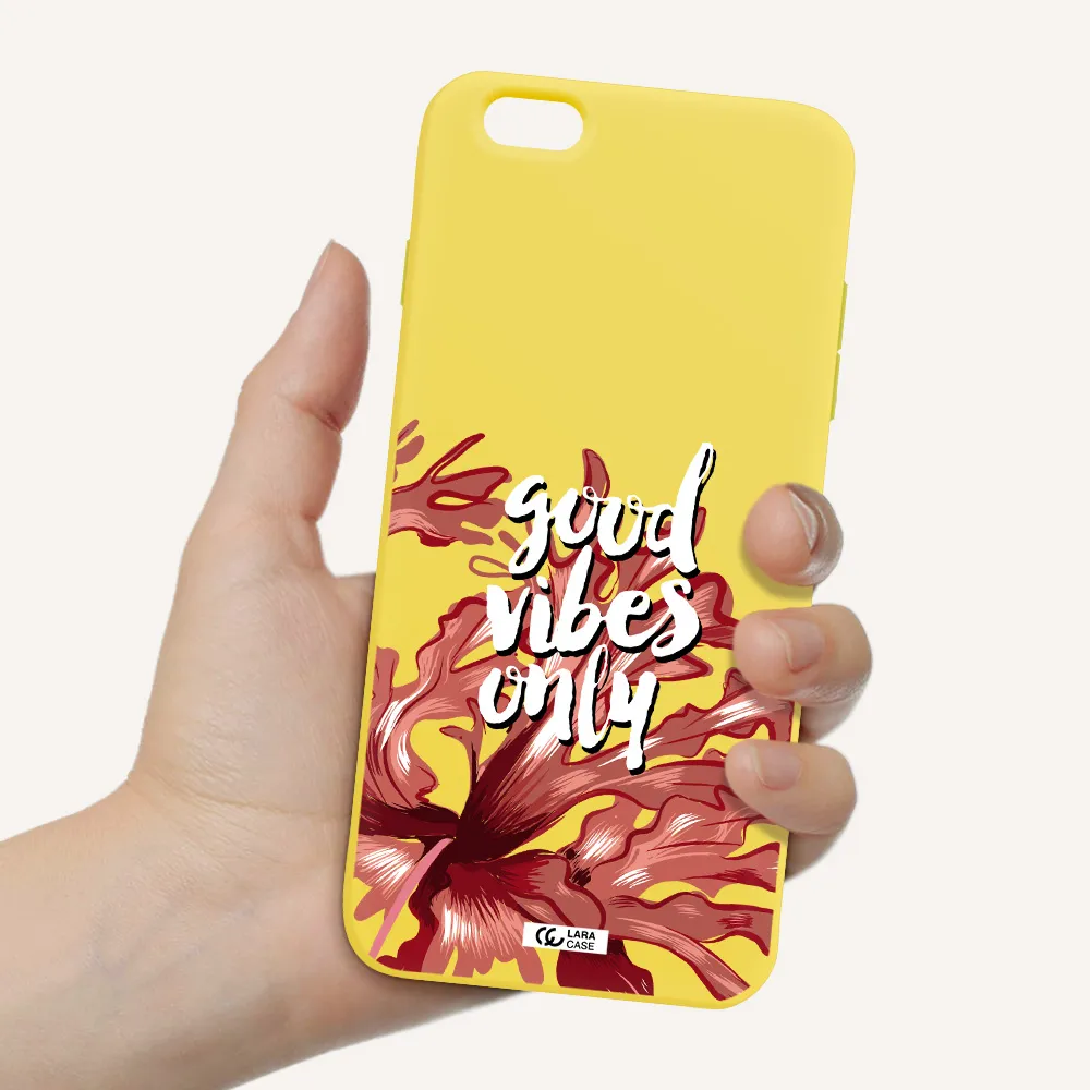 Tropical Vibes Red Apple iPhone 6S Silicone canary yellow Case