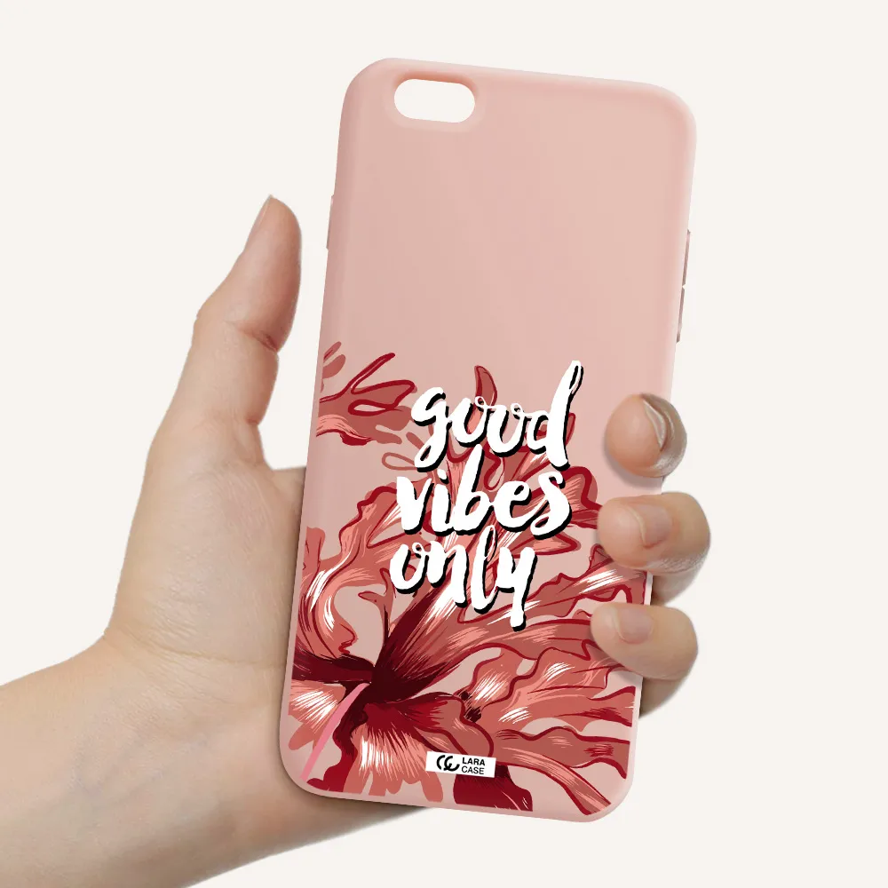 Tropical Vibes Red Apple iPhone 6S Silicone pastel pink Case