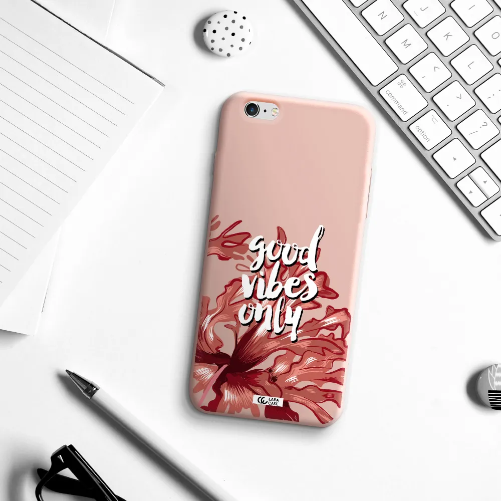 Tropical Vibes Red Apple iPhone 6S Silicone pastel pink Case