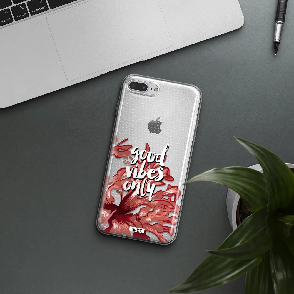 Tropical Vibes Red Apple iPhone 7 plus Clear TPU Case