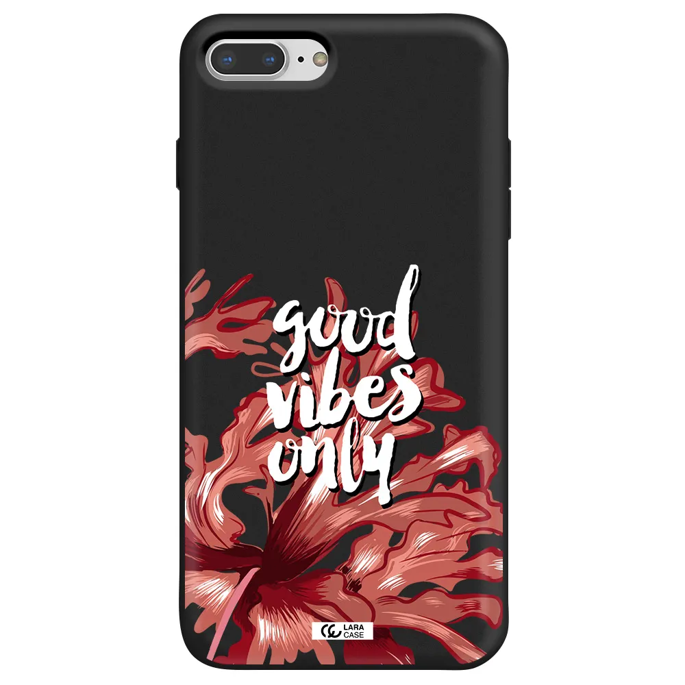Tropical Vibes Red Apple iPhone 7 plus Silicone black Case