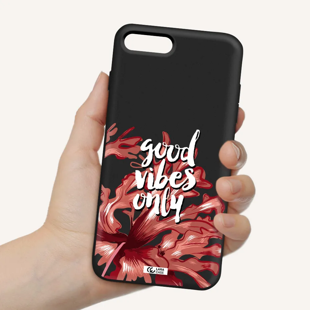 Tropical Vibes Red Apple iPhone 7 plus Silicone black Case