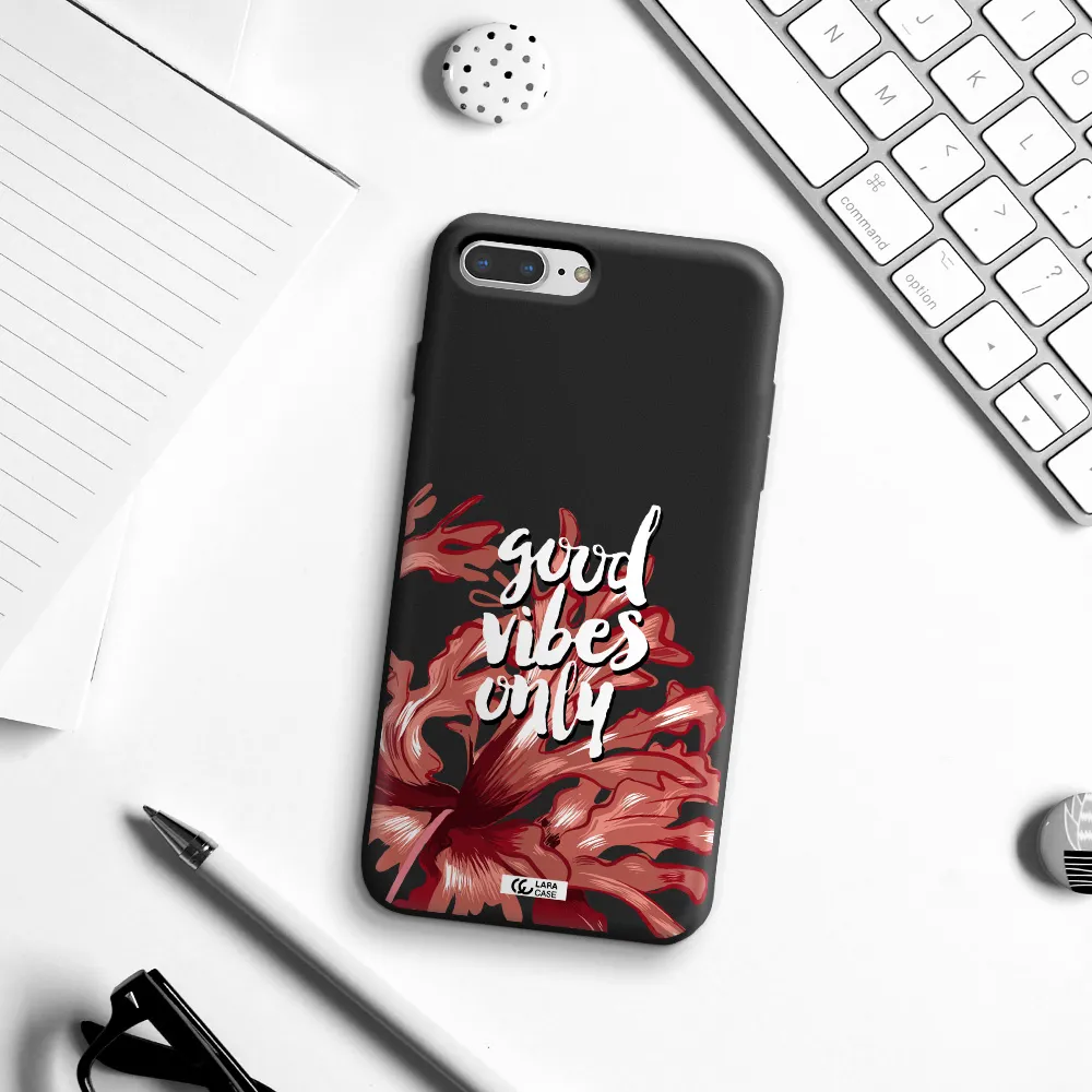 Tropical Vibes Red Apple iPhone 7 plus Silicone black Case