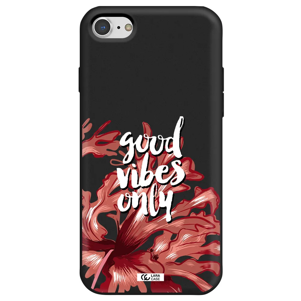 Tropical Vibes Red Apple iPhone 7 Silicone black Case