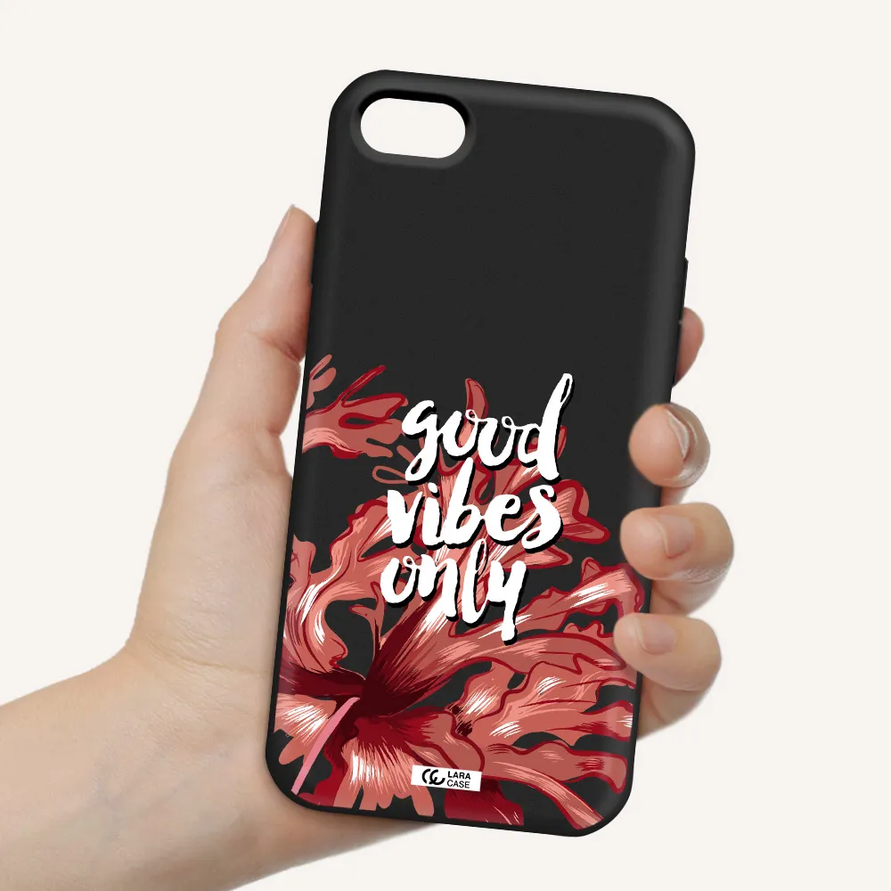 Tropical Vibes Red Apple iPhone 7 Silicone black Case