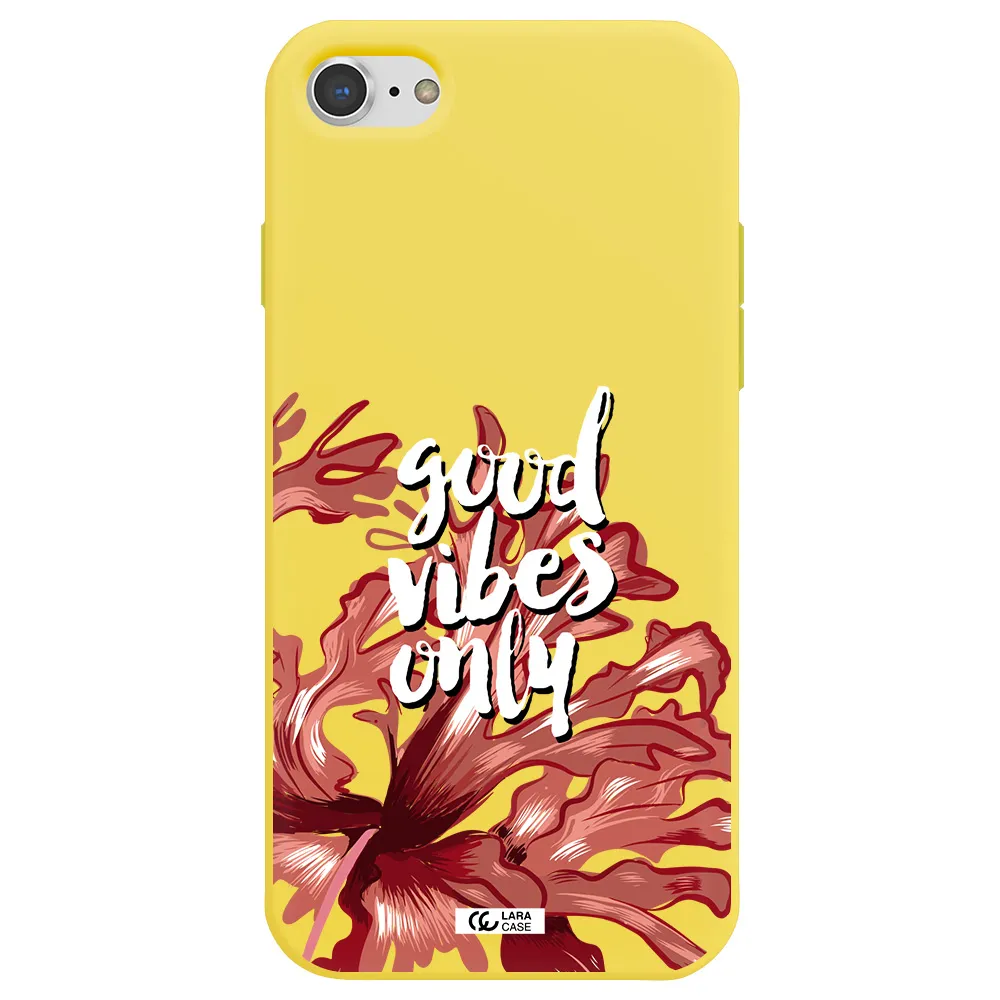 Tropical Vibes Red Apple iPhone 7 Silicone canary yellow Case