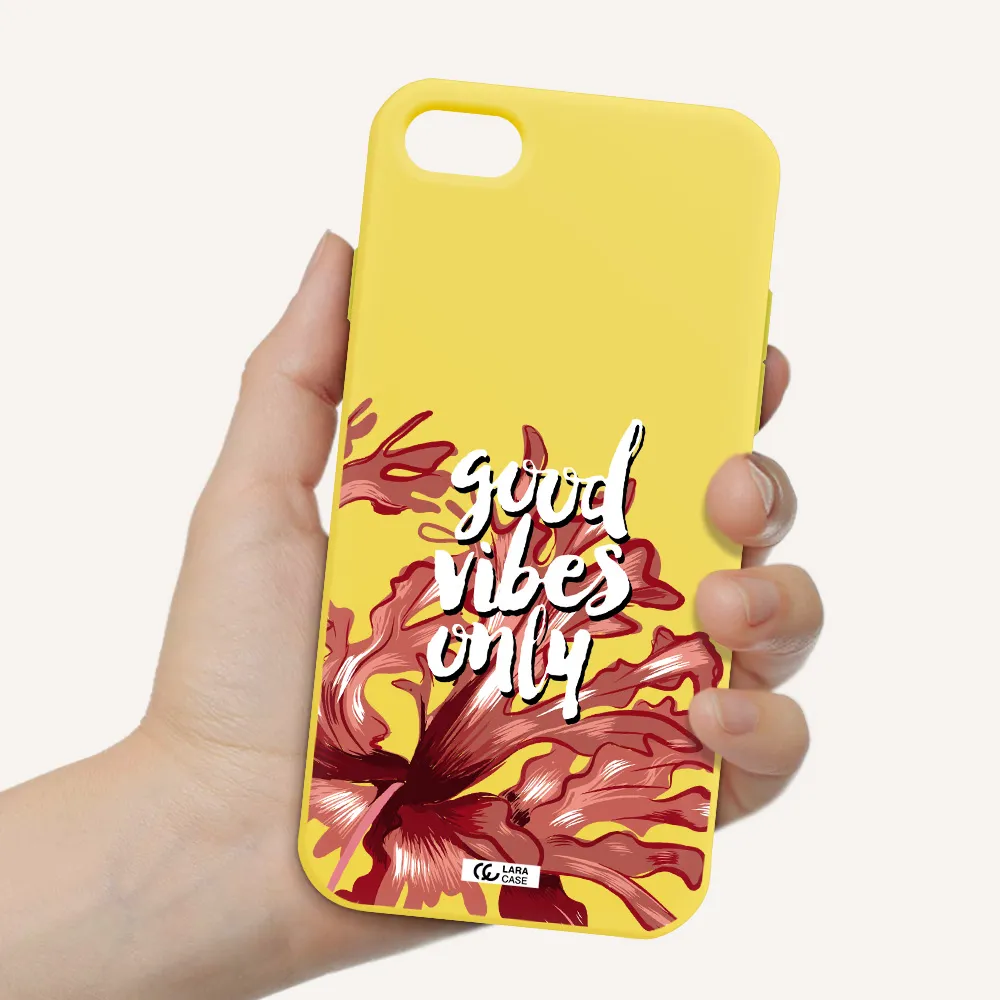 Tropical Vibes Red Apple iPhone 7 Silicone canary yellow Case