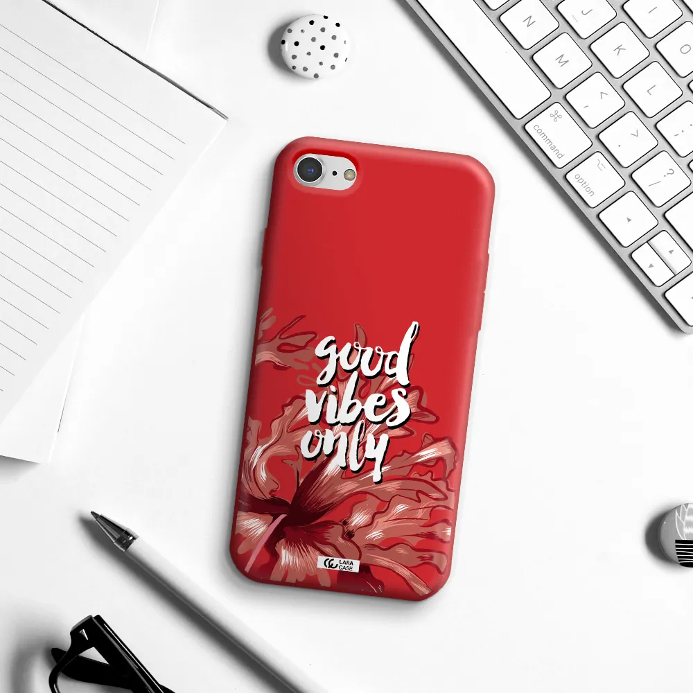 Tropical Vibes Red Apple iPhone 7 Silicone Imperial Red Case