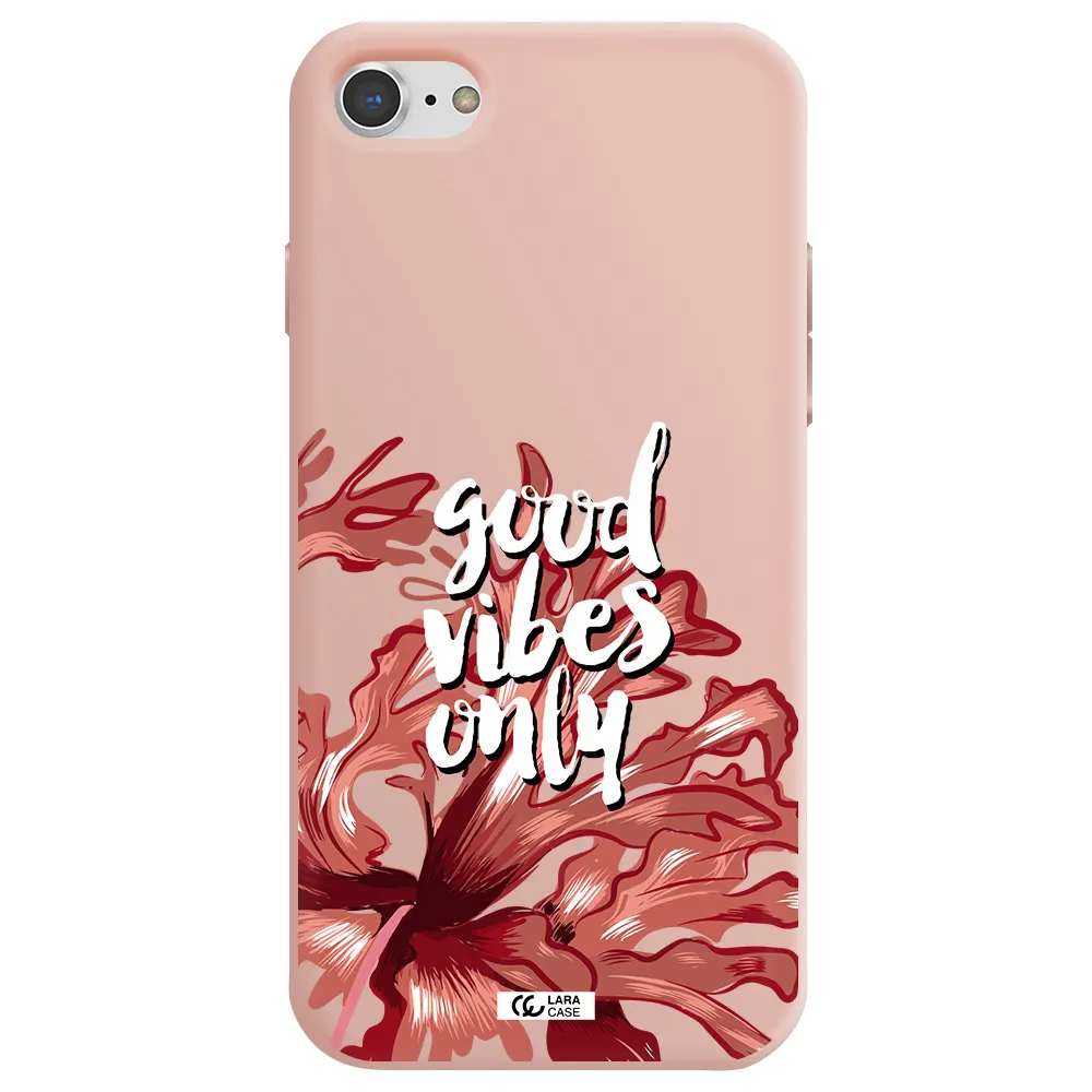 Tropical Vibes Red Apple iPhone 7 Silicone pastel pink Case