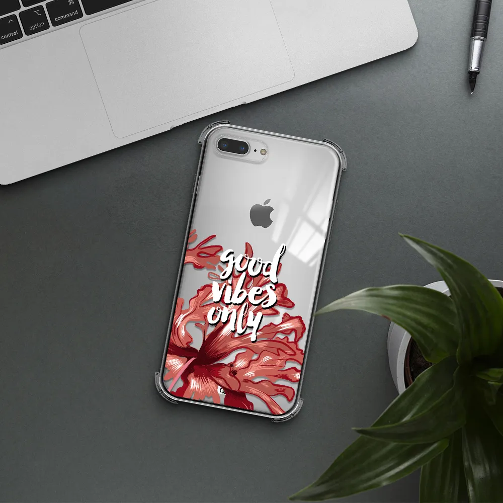 Tropical Vibes Red Apple iPhone 8 plus Clear PC Case