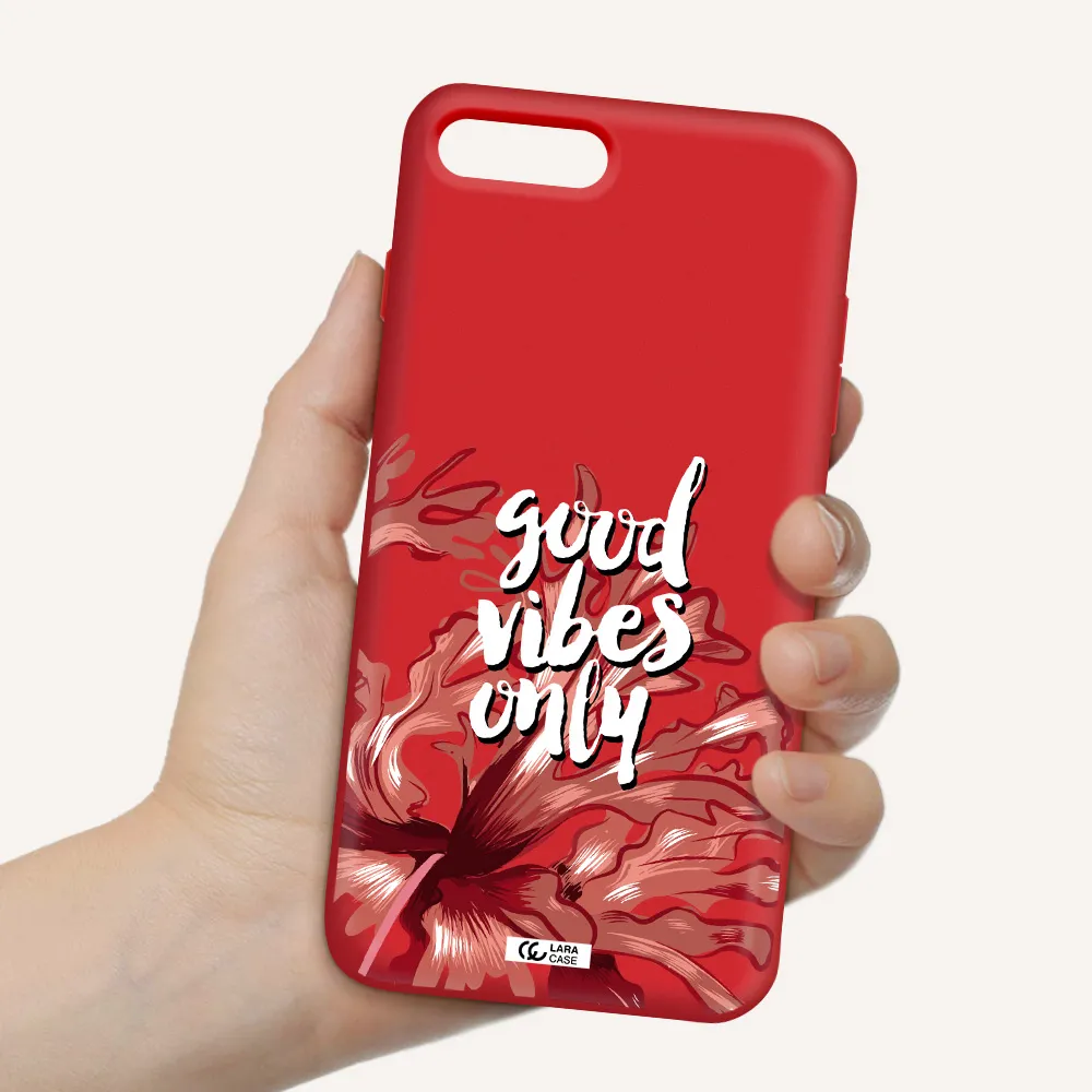 Tropical Vibes Red Apple iPhone 8 plus Silicone Imperial Red Case